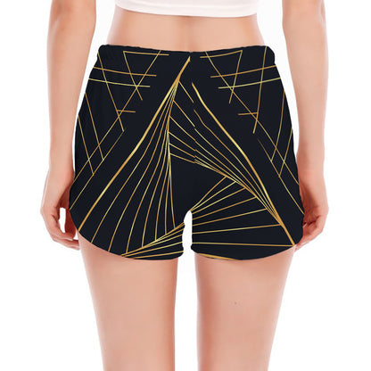 Golden Pyramid Print Women's Split Running Shorts