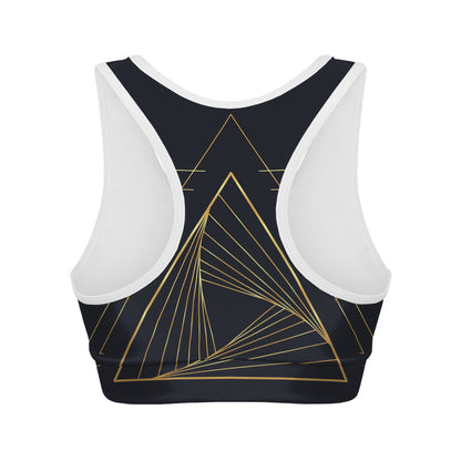 Golden Pyramid Print Women's Sports Bra