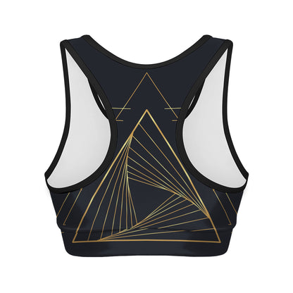 Golden Pyramid Print Women's Sports Bra