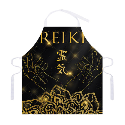 Golden Reiki Print Adjustable Apron