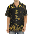 Golden Reiki Print Aloha Shirt