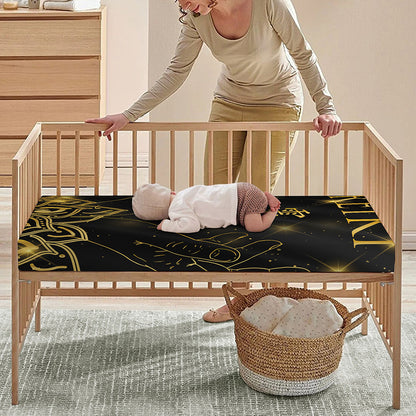 Golden Reiki Print Baby Crib Sheet