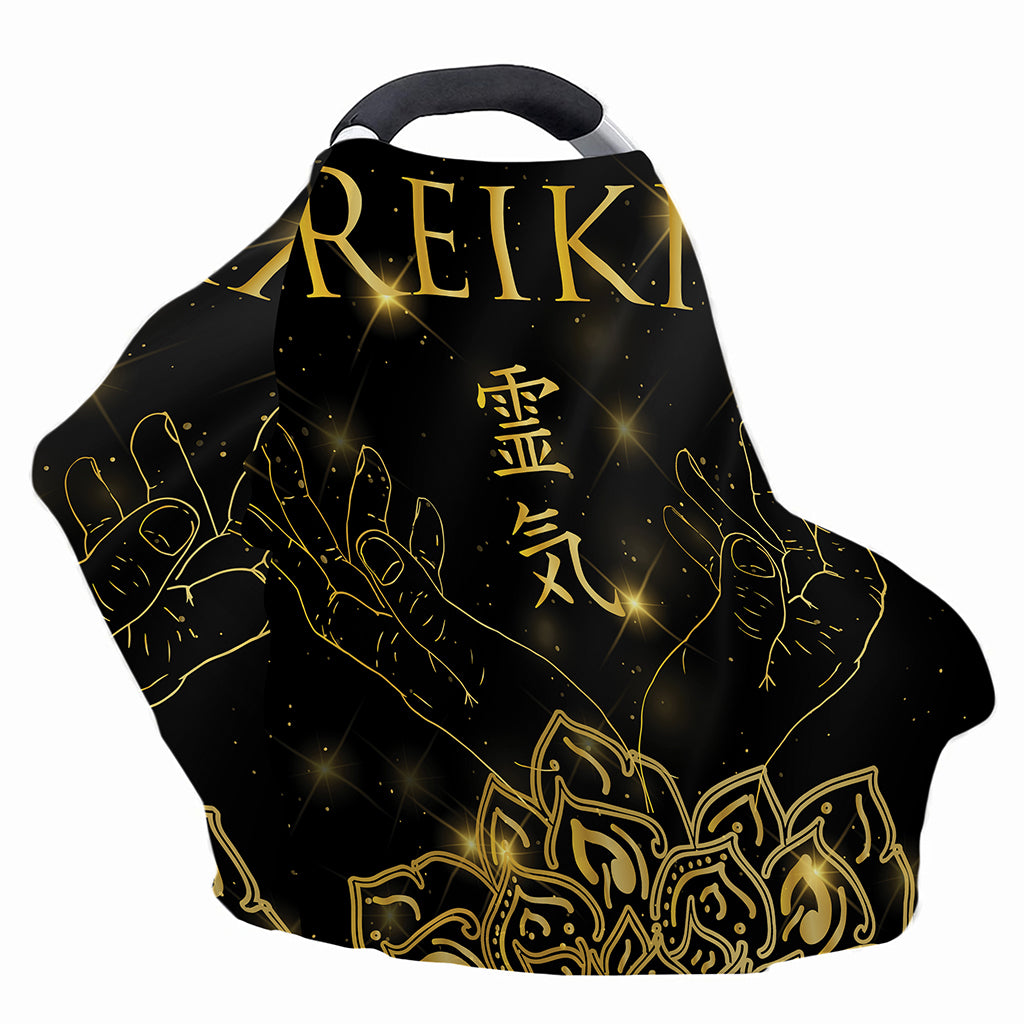 Golden Reiki Print Baby Seat Cover