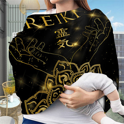 Golden Reiki Print Baby Seat Cover
