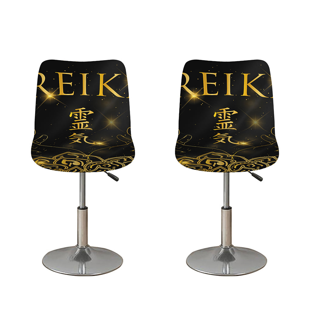Golden Reiki Print Bar Stool Covers