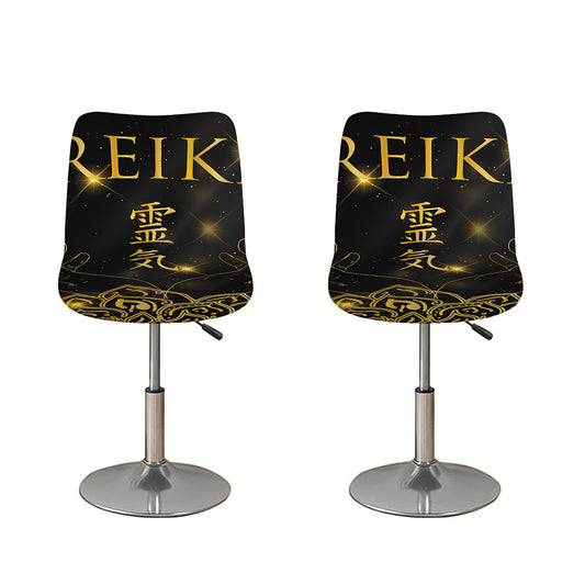 Golden Reiki Print Bar Stool Covers