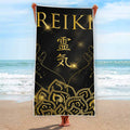 Golden Reiki Print Beach Towel