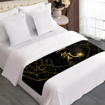 Golden Reiki Print Bed Runner