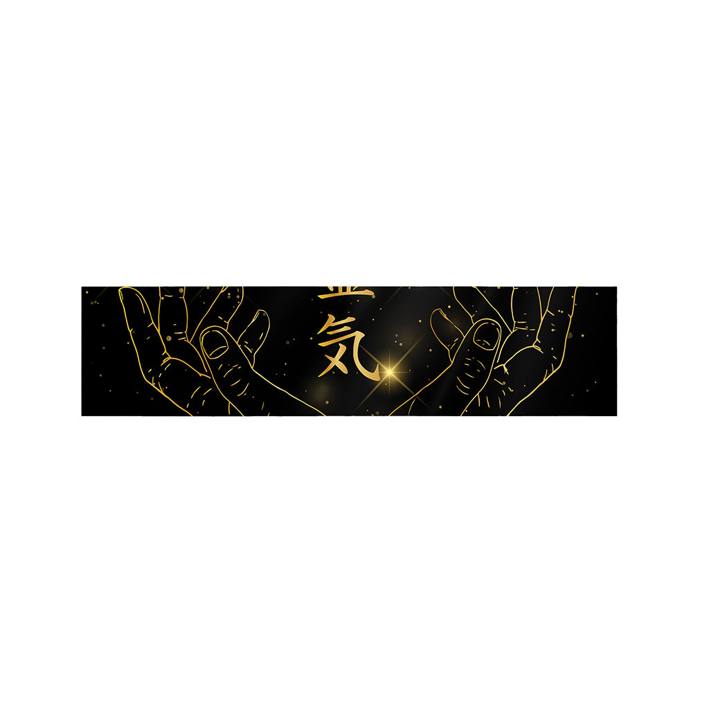 Golden Reiki Print Bed Runner