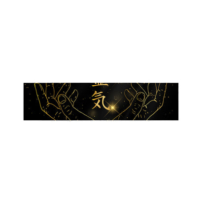 Golden Reiki Print Bed Runner