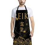 Golden Reiki Print Bib Apron With Pocket