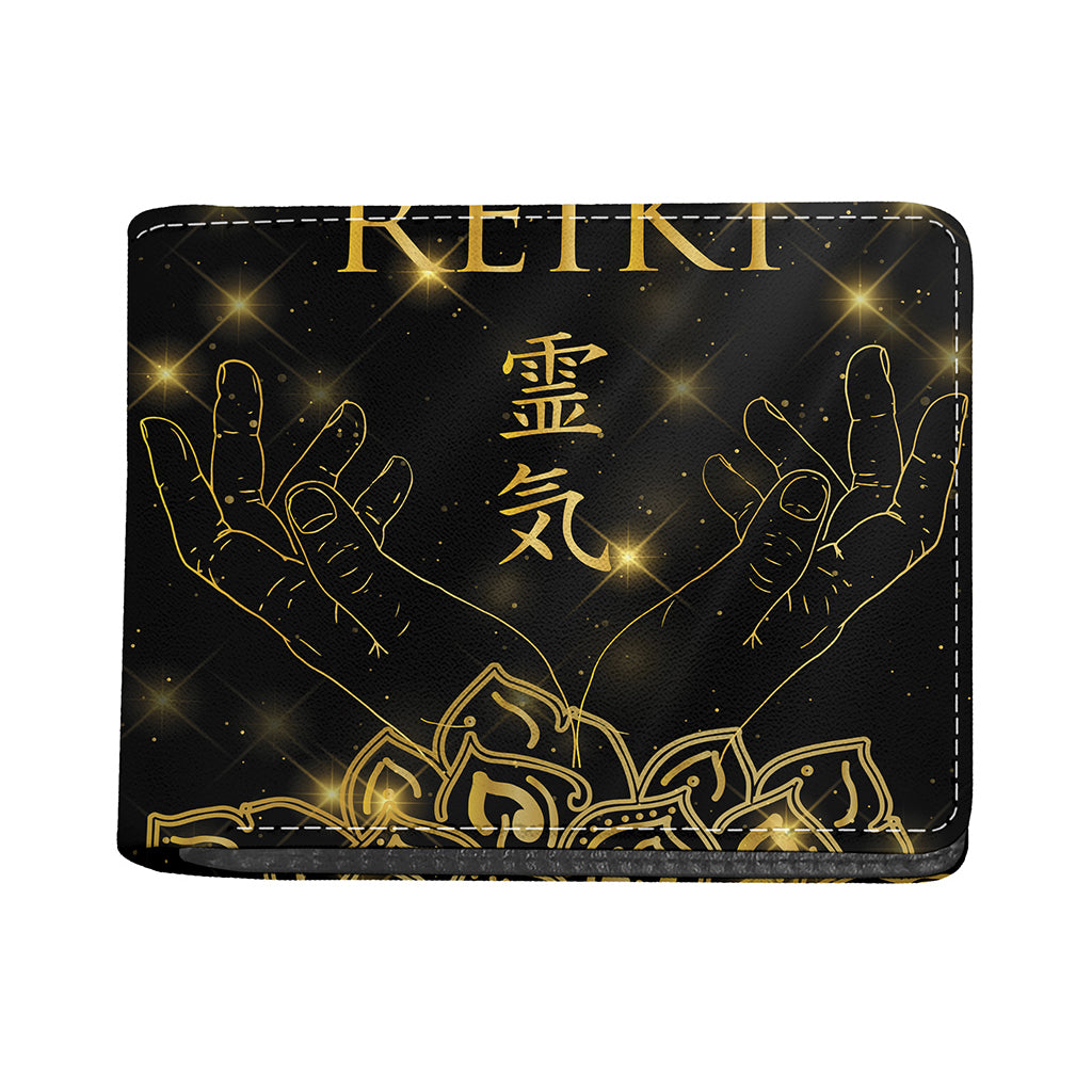 Golden Reiki Print Bifold Wallet