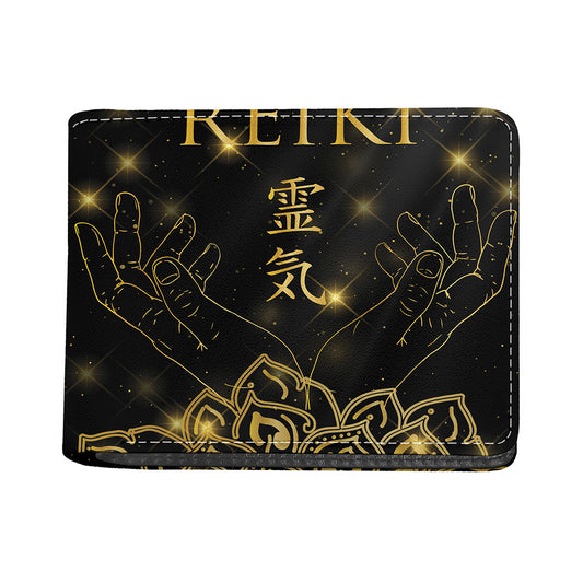 Golden Reiki Print Bifold Wallet