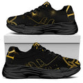 Golden Reiki Print Black Chunky Shoes