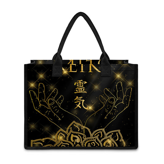 Golden Reiki Print Canvas Tote Bag