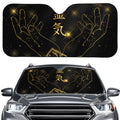 Golden Reiki Print Car Windshield Sun Shade
