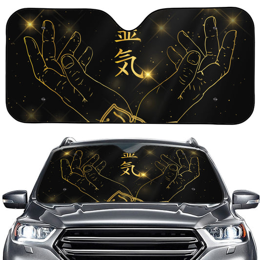 Golden Reiki Print Car Windshield Sun Shade