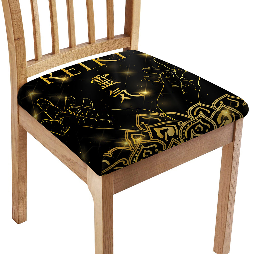 Golden Reiki Print Chair Cushion Cover