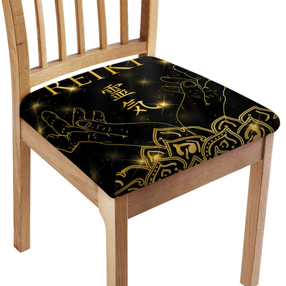 Golden Reiki Print Chair Cushion Cover