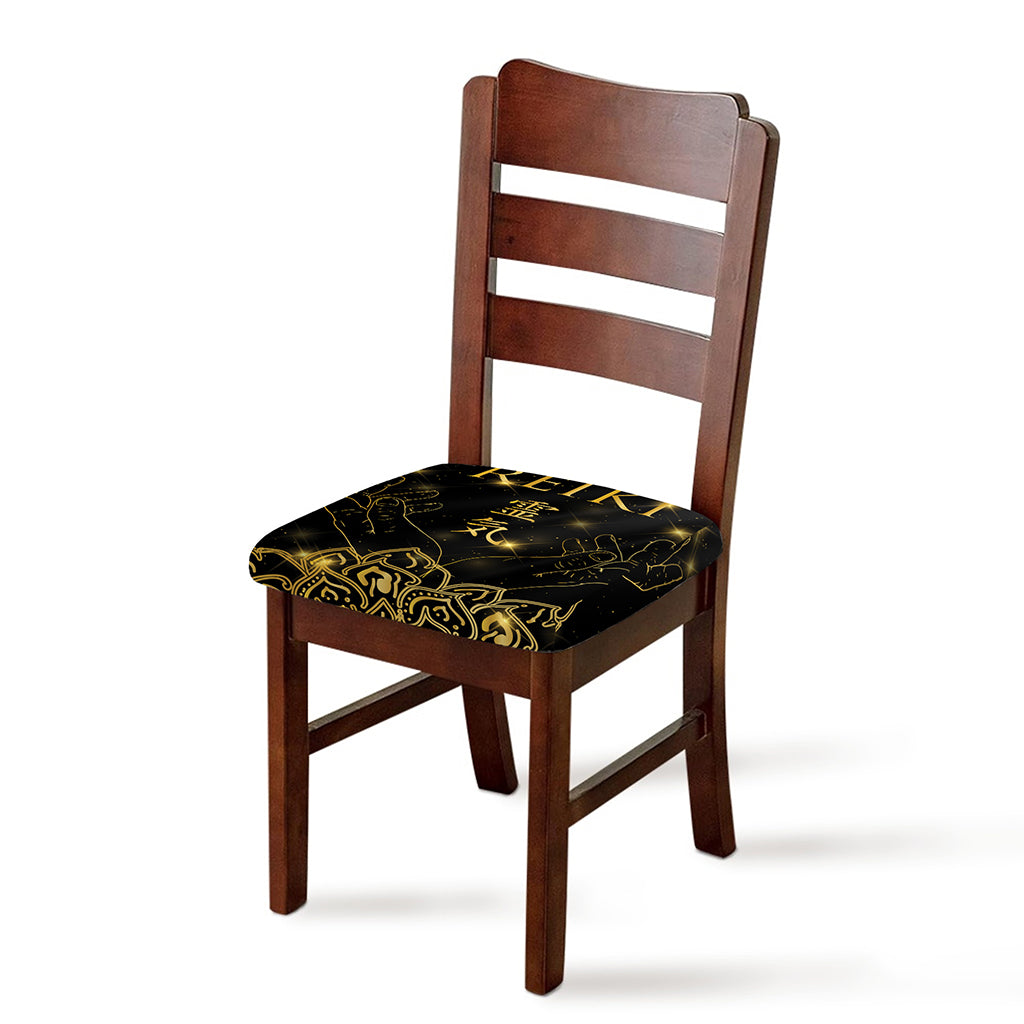 Golden Reiki Print Chair Cushion Cover