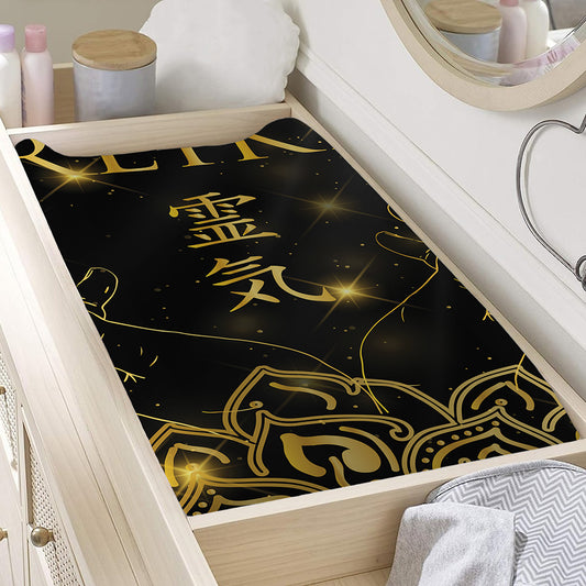 Golden Reiki Print Changing Pad Cover