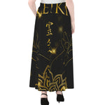 Golden Reiki Print Chiffon Maxi Skirt