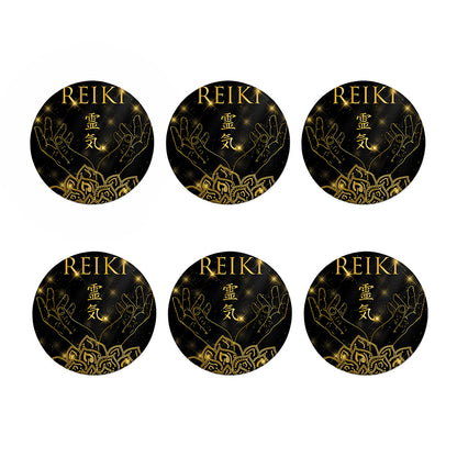 Golden Reiki Print Coaster Set