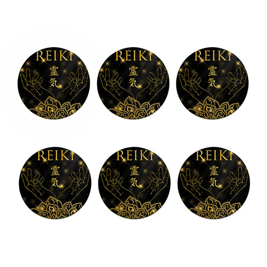 Golden Reiki Print Coaster Set