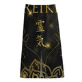Golden Reiki Print Cotton Front Slit Maxi Skirt