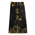 Golden Reiki Print Cotton Front Slit Maxi Skirt