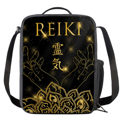 Golden Reiki Print Crossbody Lunch Bag