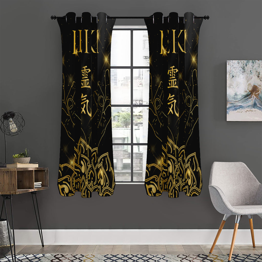 Golden Reiki Print Curtain