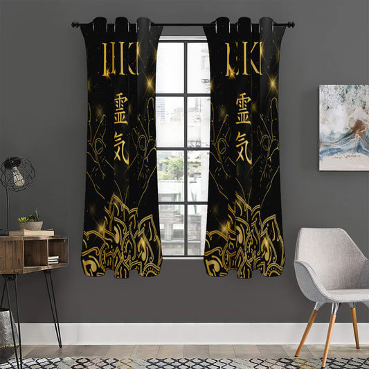 Golden Reiki Print Curtain