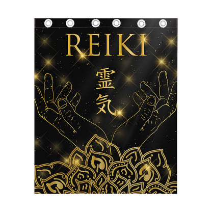 Golden Reiki Print Curtain