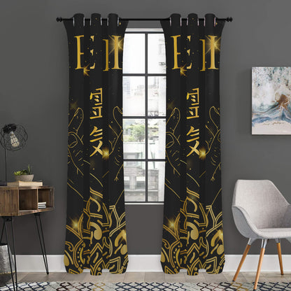 Golden Reiki Print Curtain