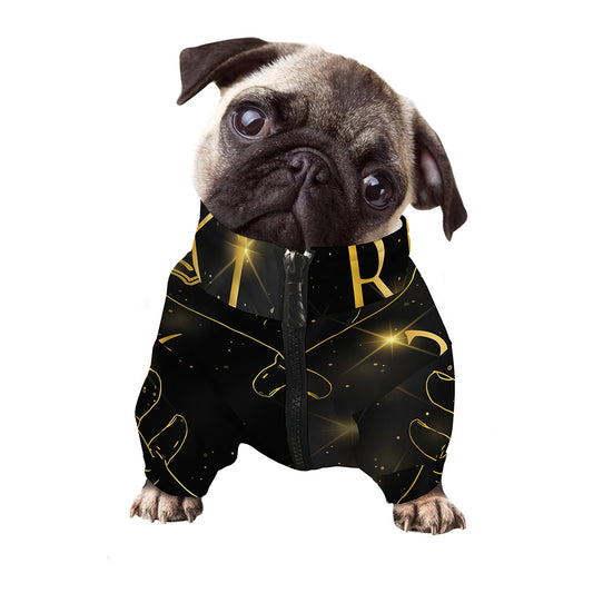 Golden Reiki Print Dog Zip Up Jacket