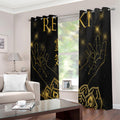 Golden Reiki Print Extra Wide Grommet Curtains