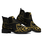 Golden Reiki Print Flat Ankle Boots