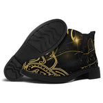 Golden Reiki Print Flat Ankle Boots