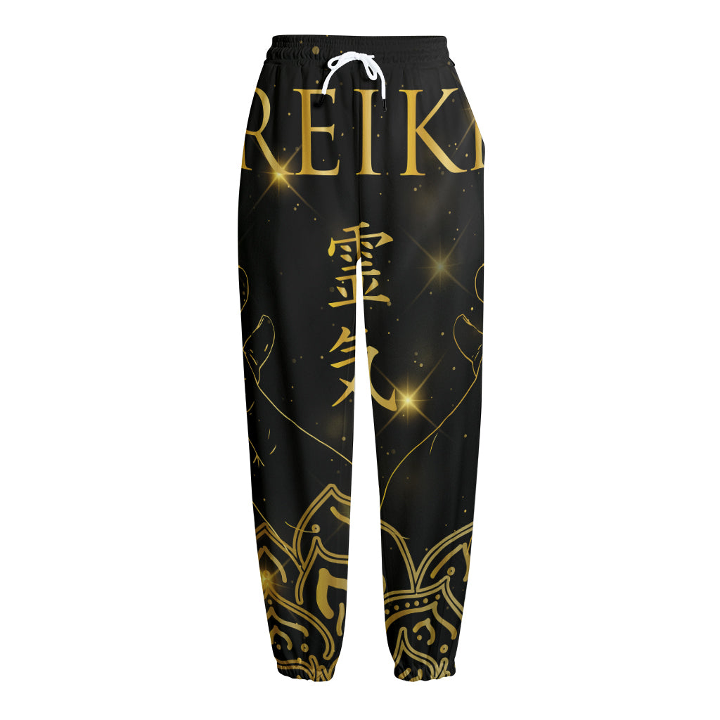 Golden Reiki Print Fleece Lined Knit Pants