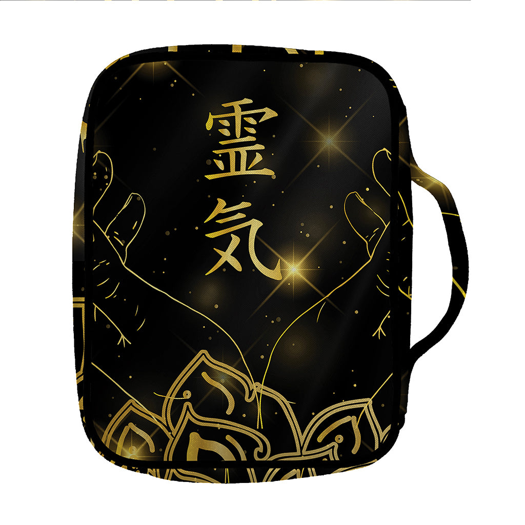 Golden Reiki Print Front Pocket Bible Bag