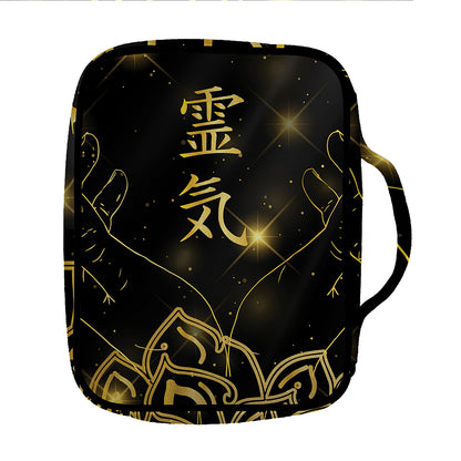 Golden Reiki Print Front Pocket Bible Bag