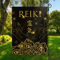 Golden Reiki Print Garden Flag