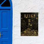 Golden Reiki Print Garden Flag
