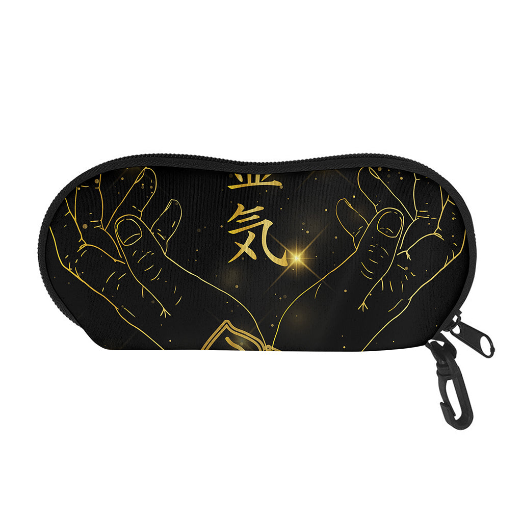 Golden Reiki Print Glasses Case