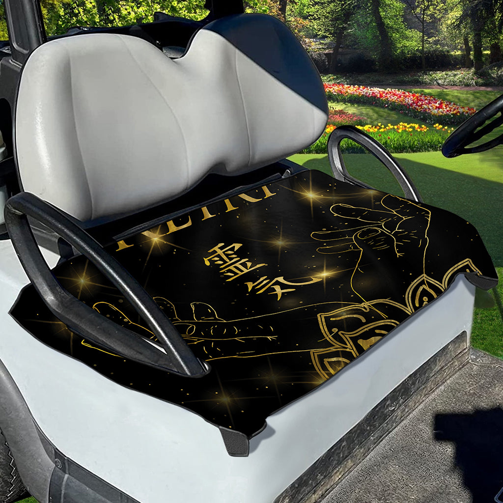 Golden Reiki Print Golf Cart Seat Cover