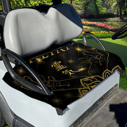Golden Reiki Print Golf Cart Seat Cover