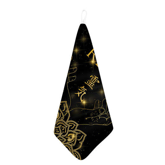 Golden Reiki Print Hand Towel