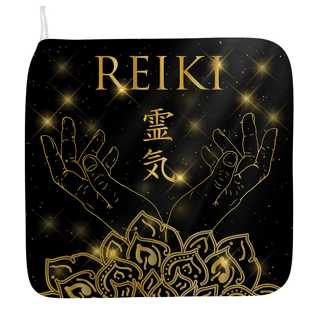 Golden Reiki Print Hand Towel