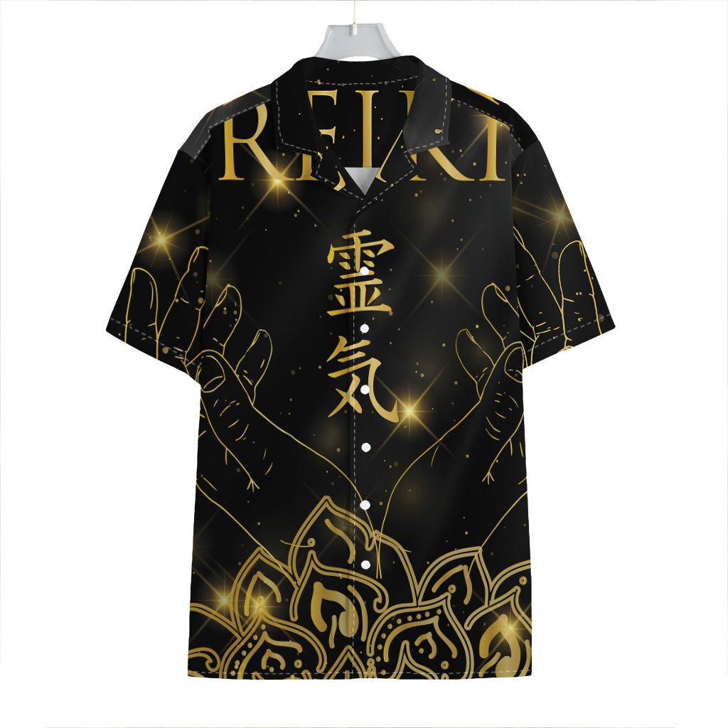 Golden Reiki Print Hawaiian Shirt